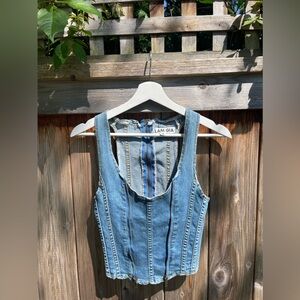 I AM GIA Denim Corset Top